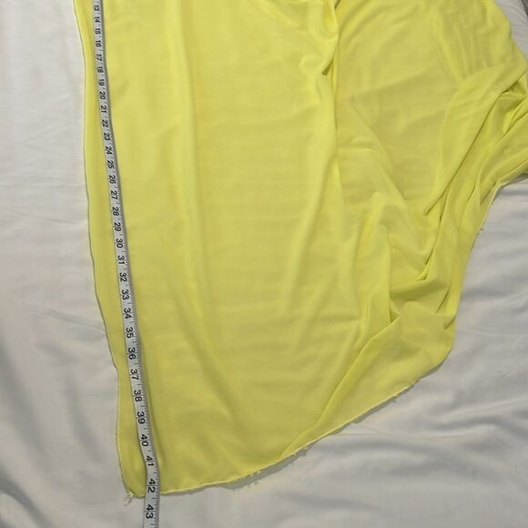 Chic Light Yellow Sheer Wrap approximately 43x70” so many ways to style worn 1x - Picture 6 of 7